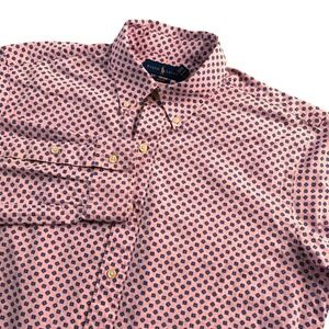 Ralph Lauren Mens Shirt Pink L/G Button Down Collar Long Sleeve‎ Cotton Slim Fit